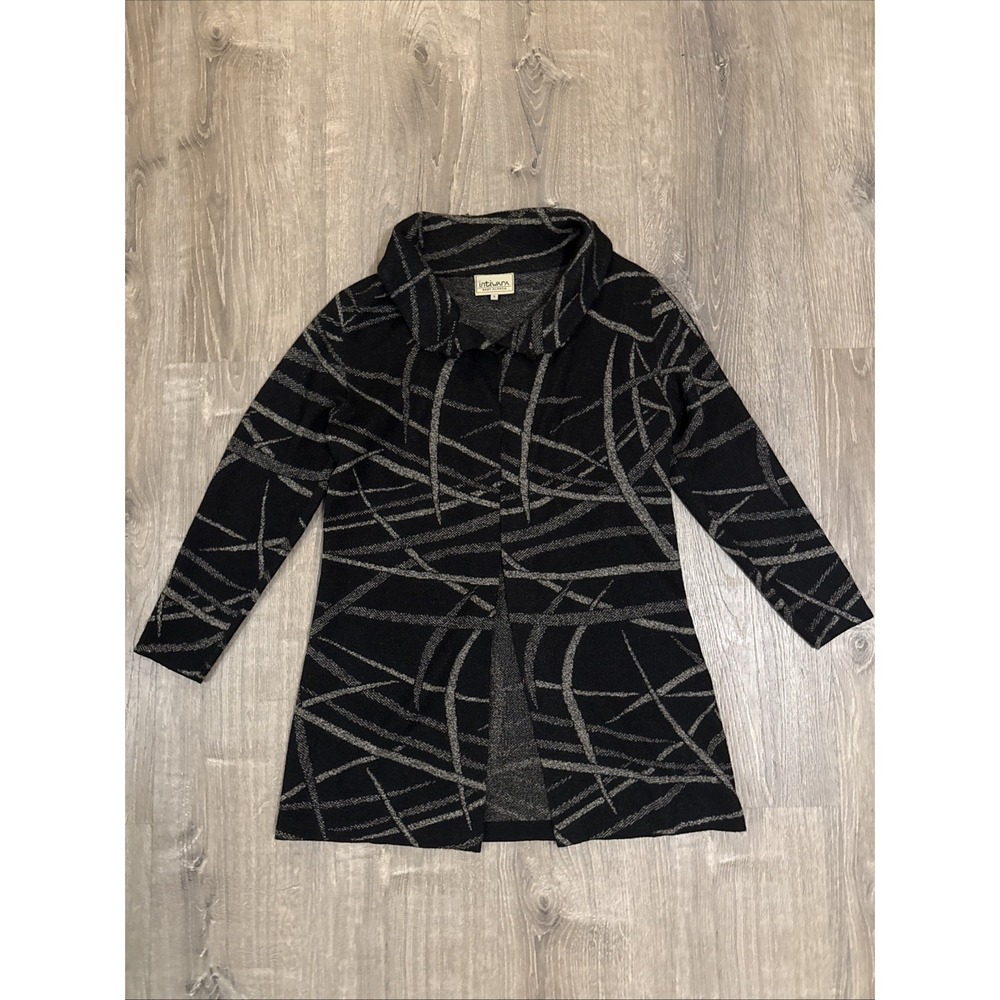 Intiwara Baby Alpaca Wool‎ Open Cardigan Tribal Geometric Hand Made Bolivia S